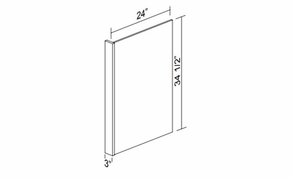 Kabinet King Armor White Oak DWR3L/R: Dish Washer Side Panel: Assembled Kitchen Cabinets