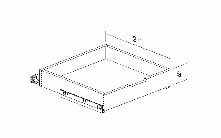 Kabinet King Armor White Oak ROTD-30: Roll Out Tray: Assembled Kitchen Cabinets