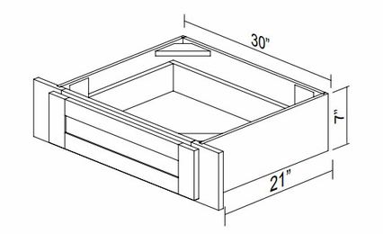Kabinet King Armor White Oak VKD3021: Vanity Knee Drawer: Assembled Kitchen Cabinets