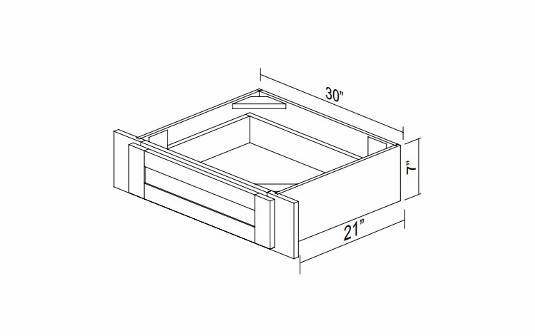 Kabinet King Armor White Oak VKD3021: Vanity Knee Drawer: Assembled Kitchen Cabinets