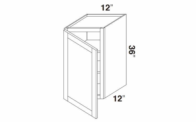 Kabinet King Armor White Oak W1236: Single Door Wall Cabinet: Assembled Kitchen Cabinets
