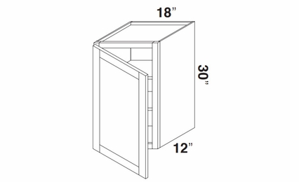 Kabinet King Armor White Oak W1830: Single Door Wall Cabinet: Assembled Kitchen Cabinets