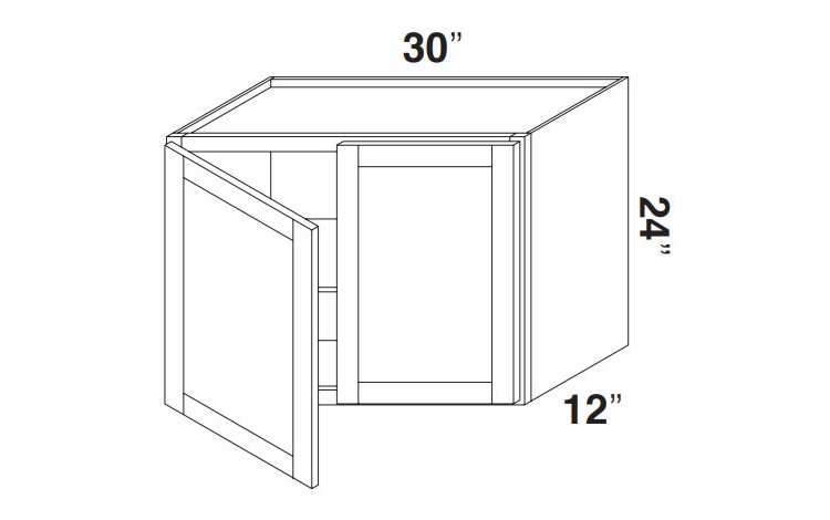 Kabinet King Armor White Oak W3024 : Double Door Wall Cabinet: Assembled Kitchen Cabinets