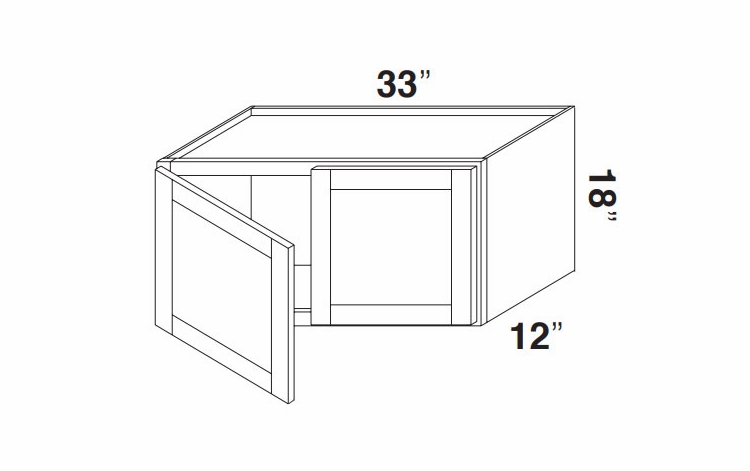 Kabinet King Armor White Oak W3318: Double Door Wall Cabinet: Assembled Kitchen Cabinets