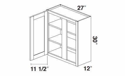 Kabinet King Armor White Oak WBC2730: Blind Wall Cabinet: Assembled Kitchen Cabinets