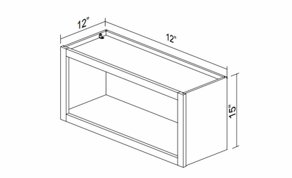 Kabinet King Armor White Oak WOC1215: Open Wall Cabinet: Assembled Kitchen Cabinets