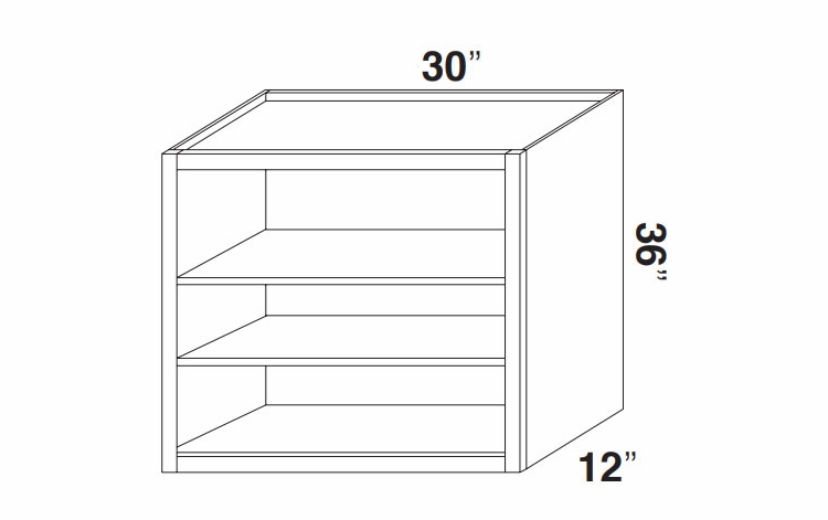 Kabinet King Armor White Oak WOC3036: Open Wall Cabinet: Assembled Kitchen Cabinets