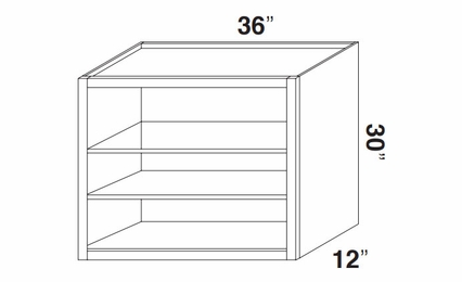 Kabinet King Armor White Oak WOC3630: Open Wall Cabinet: Assembled Kitchen Cabinets