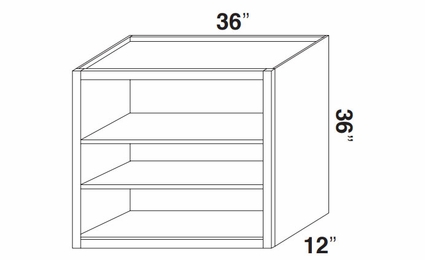 Kabinet King Armor White Oak WOC3636: Open Wall Cabinet: Assembled Kitchen Cabinets