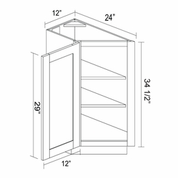 Kabinet King Gallant White BEC1224L: Base End Cabinet: Assembled Kitchen Cabinets