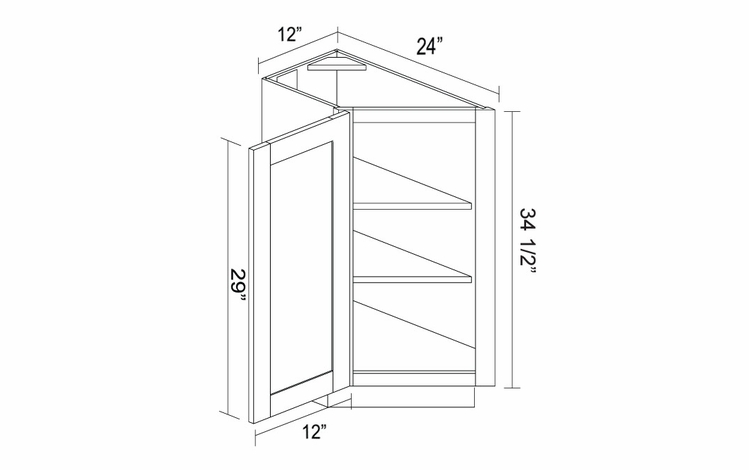 Kabinet King Gallant White BEC1224L: Base End Cabinet: Assembled Kitchen Cabinets