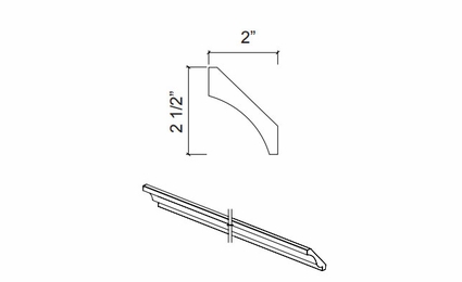 Kabinet King Gallant White CVM8: Curved Crown Molding: Assembled Kitchen Cabinets