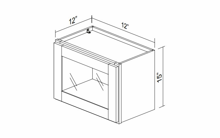 Kabinet King Gallant White GDW1215: Single Door Glass Wall Cabinet: Assembled Kitchen Cabinets