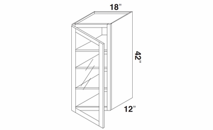 Kabinet King Gallant White GDW1842: Single Door Glass Wall Cabinet: Assembled Kitchen Cabinets