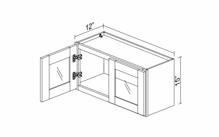 Kabinet King Gallant White GDW3315: Double Door Glass Wall Cabinet: Assembled Kitchen Cabinets