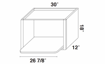Kabinet King Gallant White MC3018: Microwave Wall Cabinet: Assembled Kitchen Cabinets