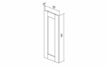 Kabinet King Gallant White MWEP15: Matching Wall End Panel: Assembled Kitchen Cabinets