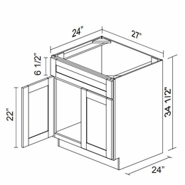 Kabinet King Gallant White SB27: Sink Base Cabinet: Assembled Kitchen Cabinets