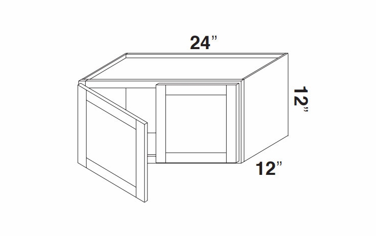 Kabinet King Gallant White W2412: Double Door Wall Cabinet: Assembled Kitchen Cabinets