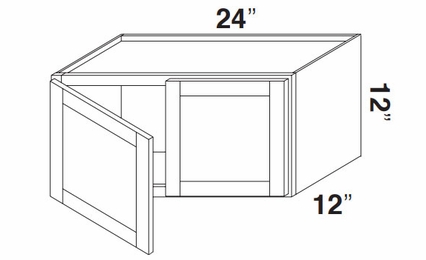 Kabinet King Gallant White W2412: Double Door Wall Cabinet: Assembled Kitchen Cabinets