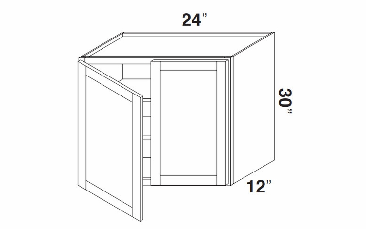 Kabinet King Gallant White W2430: Double Door Wall Cabinet: Assembled Kitchen Cabinets