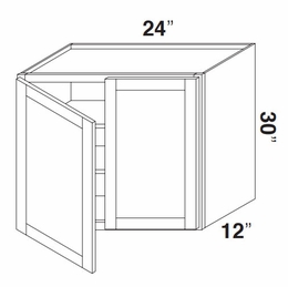 Kabinet King Gallant White W2430: Double Door Wall Cabinet: Assembled Kitchen Cabinets