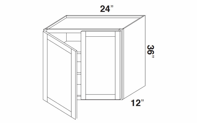 Kabinet King Gallant White W2436: Double Door Wall Cabinet: Assembled Kitchen Cabinets