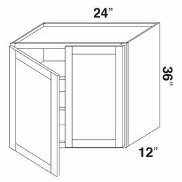 Kabinet King Gallant White W2436: Double Door Wall Cabinet: Assembled Kitchen Cabinets