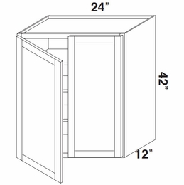 Kabinet King Gallant White W2442: Double Door Wall Cabinet: Assembled Kitchen Cabinets