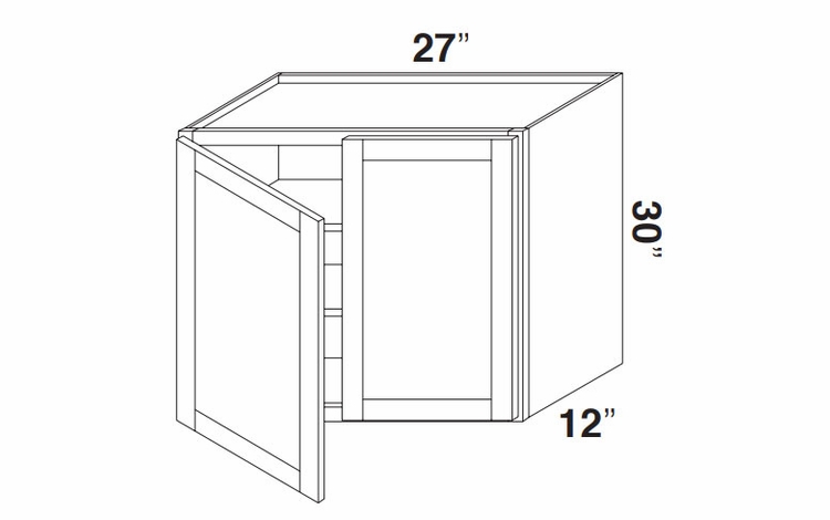 Kabinet King Gallant White W2730: Double Door Wall Cabinet: Assembled Kitchen Cabinets