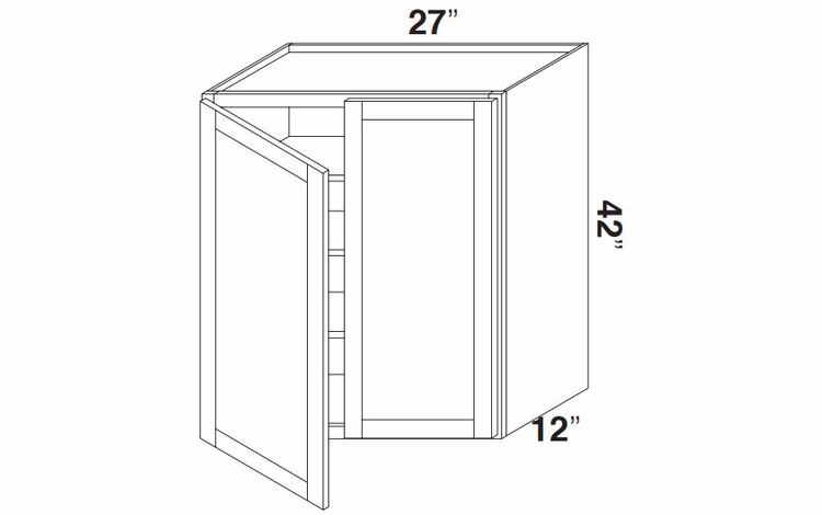 Kabinet King Gallant White W2742: Double Door Wall Cabinet: Assembled Kitchen Cabinets
