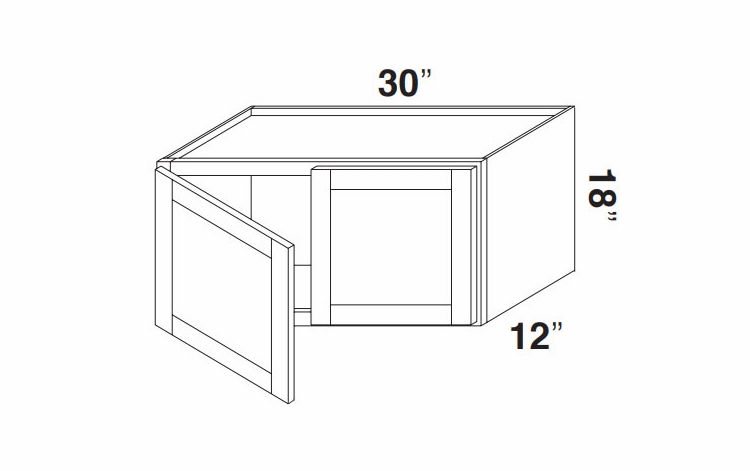 Kabinet King Gallant White W3018: Double Door Wall Cabinet: Assembled Kitchen Cabinets