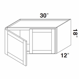 Kabinet King Gallant White W3018: Double Door Wall Cabinet: Assembled Kitchen Cabinets