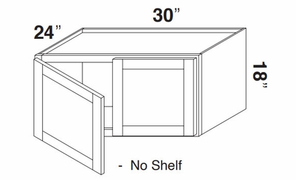 Kabinet King Gallant White W301824: Refrigerator Wall Cabinet: Assembled Kitchen Cabinets