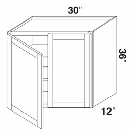 Kabinet King Gallant White W3036: Double Door Wall Cabinet: Assembled Kitchen Cabinets