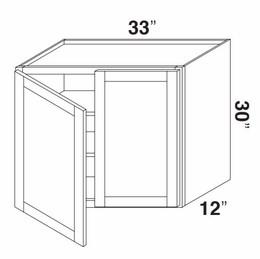 Kabinet King Gallant White W3330: Double Door Wall Cabinet: Assembled Kitchen Cabinets