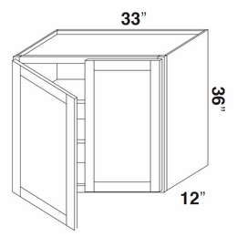 Kabinet King Gallant White W3336: Double Door Wall Cabinet: Assembled Kitchen Cabinets