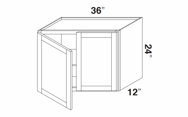 Kabinet King Gallant White W3624 : Double Door Wall Cabinet: Assembled Kitchen Cabinets