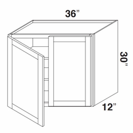 Kabinet King Gallant White W3630: Double Door Wall Cabinet: Assembled Kitchen Cabinets