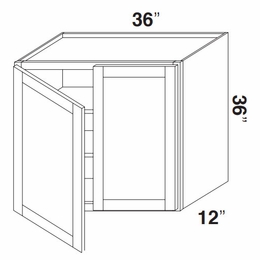 Kabinet King Gallant White W3636: Double Door Wall Cabinet: Assembled Kitchen Cabinets