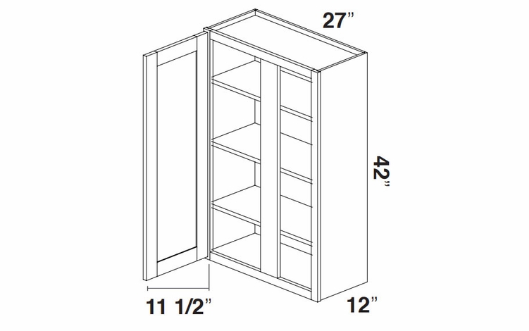 Kabinet King Gallant White WBC2742: Blind Wall Cabinet: Assembled Kitchen Cabinets