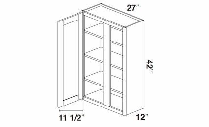 Kabinet King Gallant White WBC2742: Blind Wall Cabinet: Assembled Kitchen Cabinets