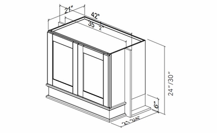 Kabinet King Gallant White WHB3630: Hood: Assembled Kitchen Cabinets