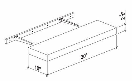 Kabinet King Imperial White FS30: Floating Shelf: Assembled Kitchen Cabinets