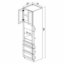 Kabinet King Imperial White OC3396: Oven Cabinet: Assembled Kitchen Cabinets