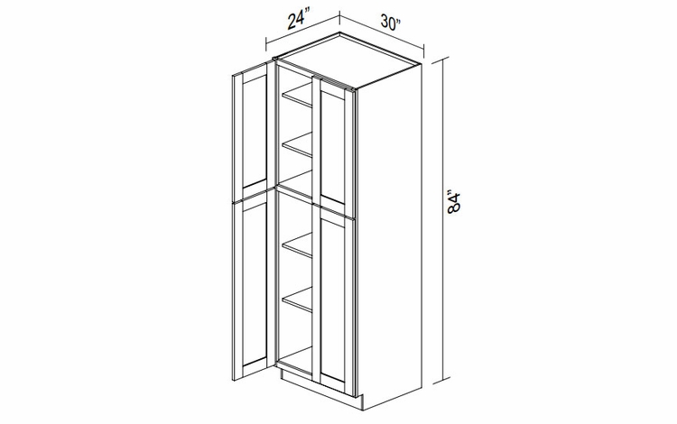 Kabinet King Imperial White PC3084: Double Door Pantry: Assembled Kitchen Cabinets
