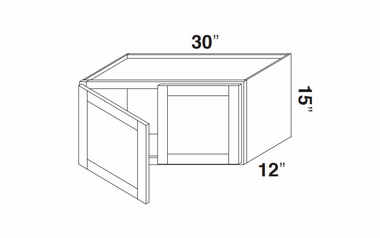 Kabinet King Imperial White W3015: Double Door Wall Cabinet: Assembled Kitchen Cabinets