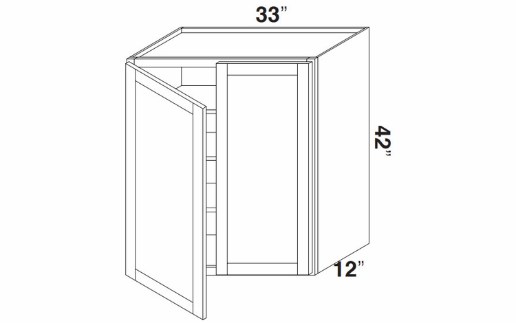 Kabinet King Imperial White W3342: Double Door Wall Cabinet: Assembled Kitchen Cabinets