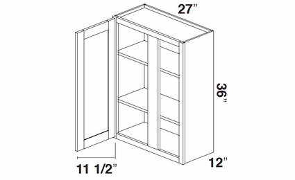 Kabinet King Imperial White WBC2736: Blind Wall Cabinet: Assembled Kitchen Cabinets