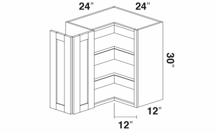 Kabinet King Imperial White WCOR2430: Pie Cut Corner Wall Cabinet: Assembled Kitchen Cabinets
